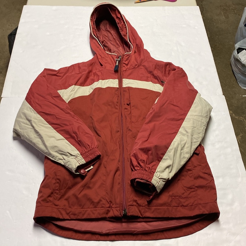 Vintage LL Bean Rusty Kids Ski Coat Snowmobile Coat With Inner Jacket Hooded M